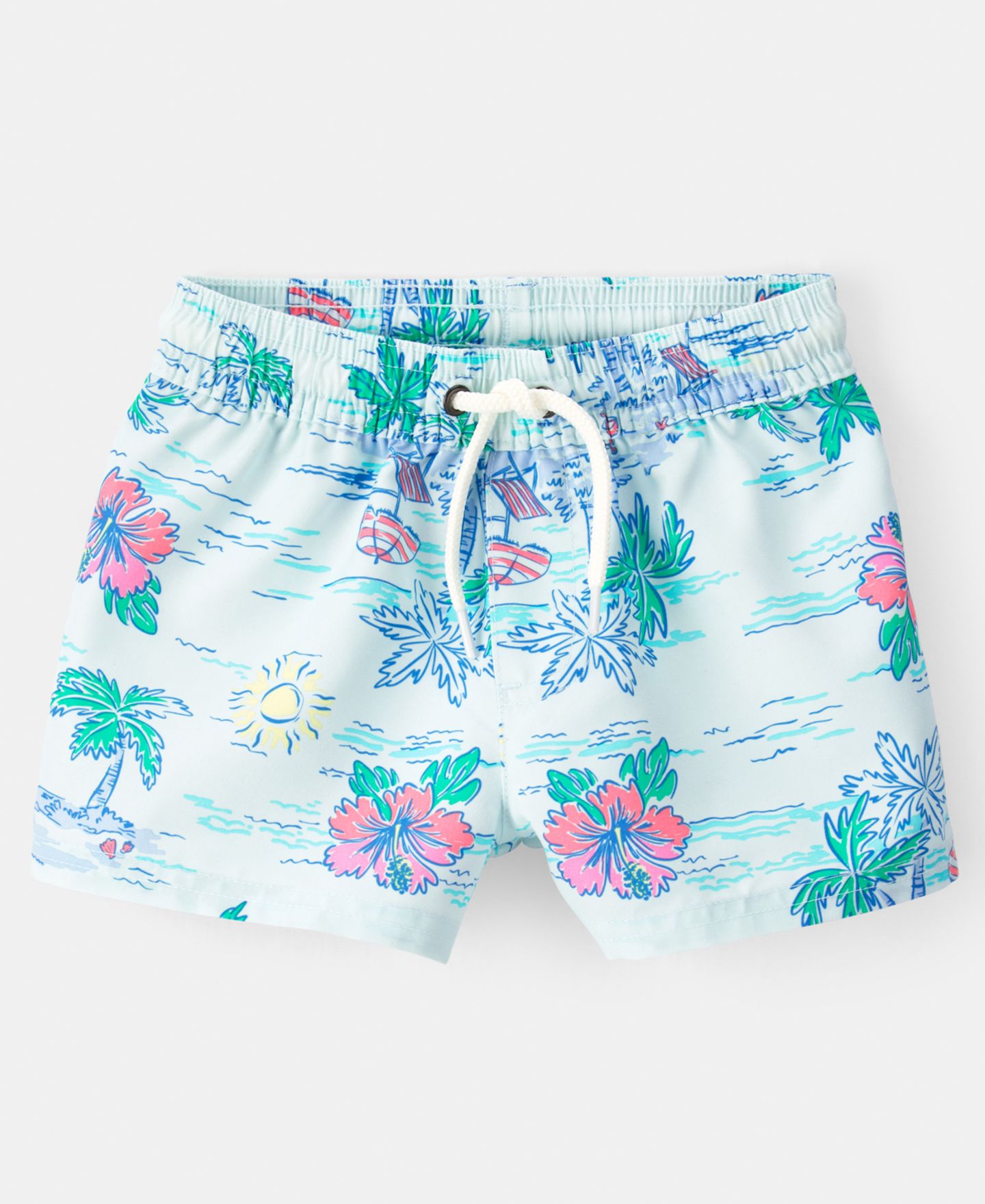 Carter's Baby Boys' Tropical Beach Rashguard Trunk, 2-Piece Set, цвет: Синий / Зелёный — фото 3