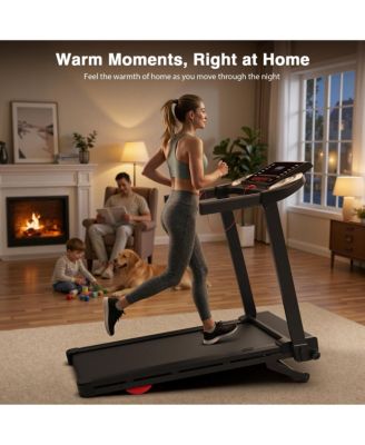 Foldable Treadmill with Auto Incline, 2.5HP Walking Treadmill for Home, 15% Incline Treadmill with Handles, 300 lbs Capacity