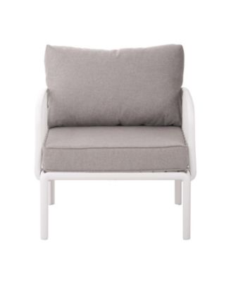 9 Piece Modern Outdoor Patio Sectional Conversation Set with Two Square Coffee Tables Waterproof Thick Cushions