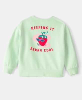 Girls' Toddler 2T-5T Strawberry French Terry Pull-On Sweatshirt