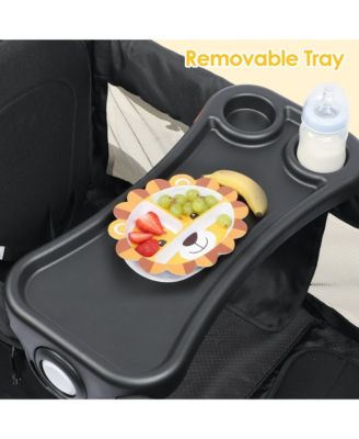 All-Terrain Wagon Stroller for Two Kids with Canopy, Snack Tray, Storage and Shock-Absorbing Wheels