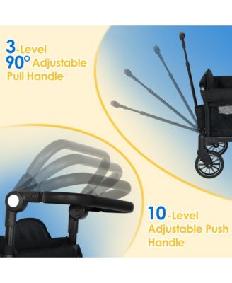 All-Terrain Wagon Stroller for Two Kids with Canopy, Snack Tray, Storage and Shock-Absorbing Wheels