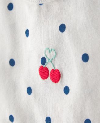 Baby Girls' Cherry Polka Dots Short-Sleeve Bodysuit & Shorts, 2-Piece Set