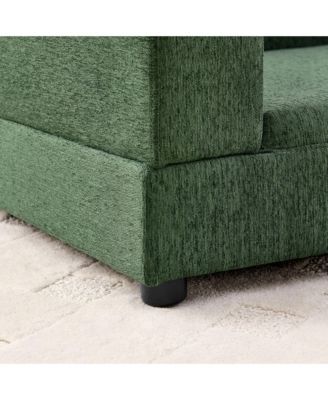 Oversized Pet Sofa for Medium/Large Dogs, Olive Green, 56.5"26"17" - Backrest, Armrests, Soft Cushion