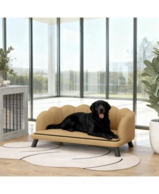Pet Sofa Bed with Coffee Pearl Design - Plush Cushioned Cat & Dog Couch for Indoor