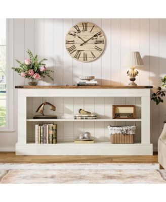 Farmhouse TV Stand for 70-Inch TV, 63" Entertainment Center with Storage, Modern Media Console Table