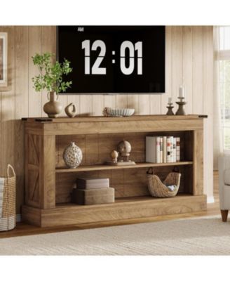 Farmhouse TV Stand for 70-Inch TV, 63" Entertainment Center with Storage, Modern Media Console Table