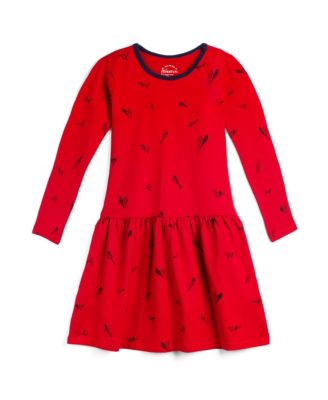 Toddler Girls Fair Trade Organic Cotton Long Sleeve Drop Waist Dress