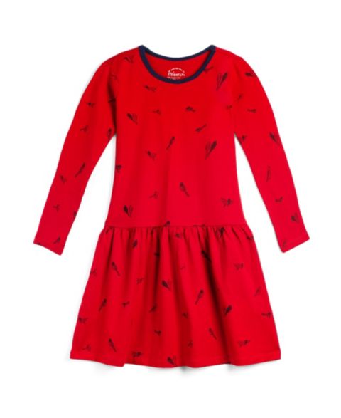 Платье Mightly Fair Trade Organic Cotton Long Sleeve Drop Waist Dress для девочек-малышей, цвет: Love Birds