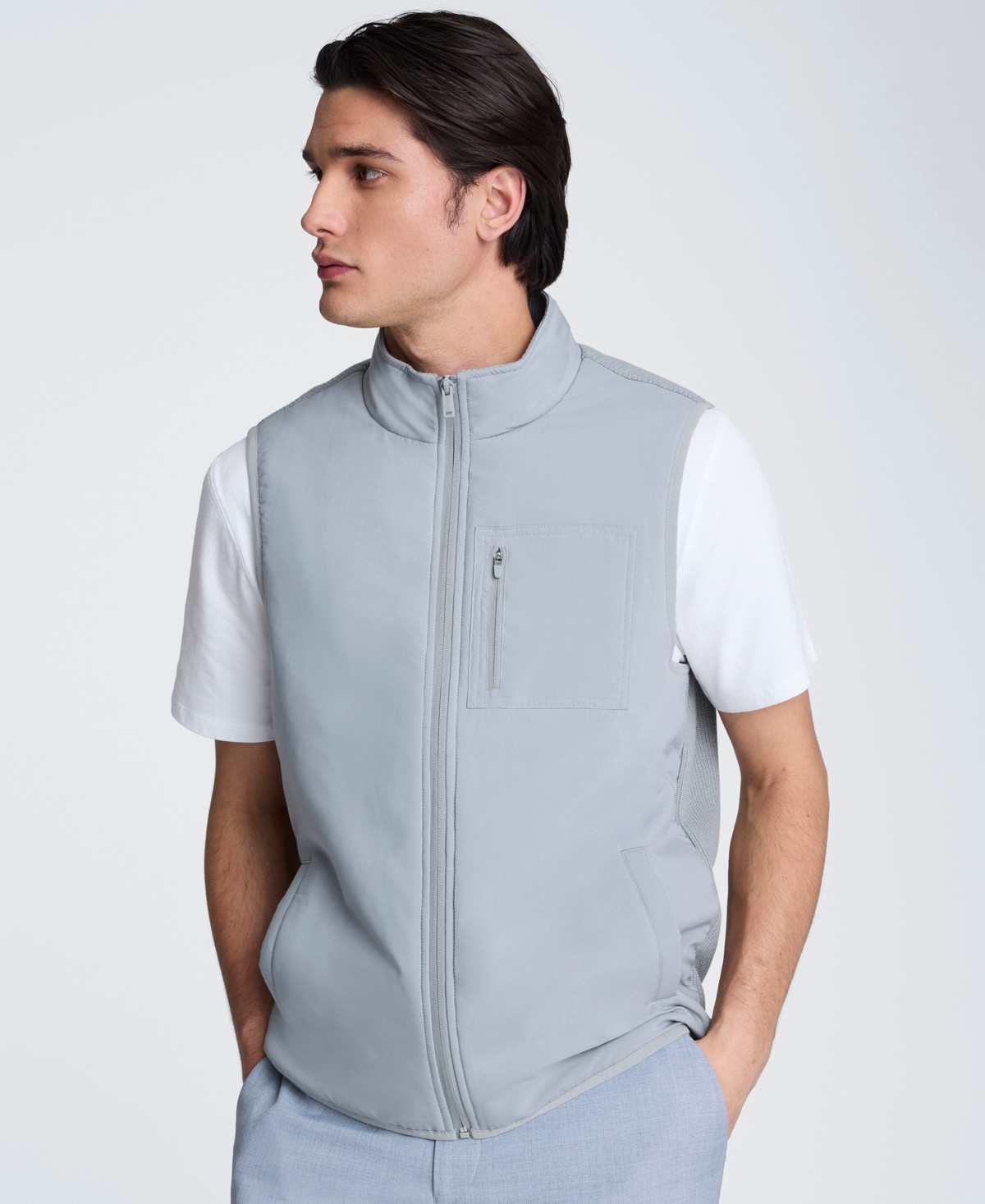Мужские Kenneth Cole Men's Mixed Media Vest — фото 1
