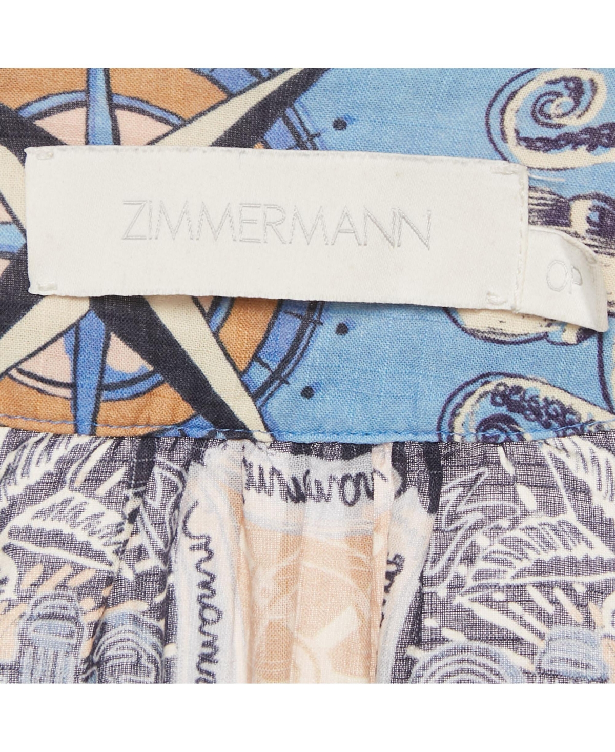 Pre-Owned Zimmermann Women's Multicolour Nautical Print Cotton Wrap Midi Dress