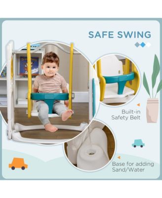 6 in 1 Indoor Toddler Slide and Swing Playset