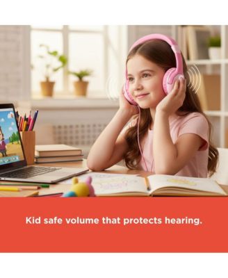 Kids Wired Headphones (3304454) - Child-Safe Volume, 3.5mm Plug, Black & Yellow