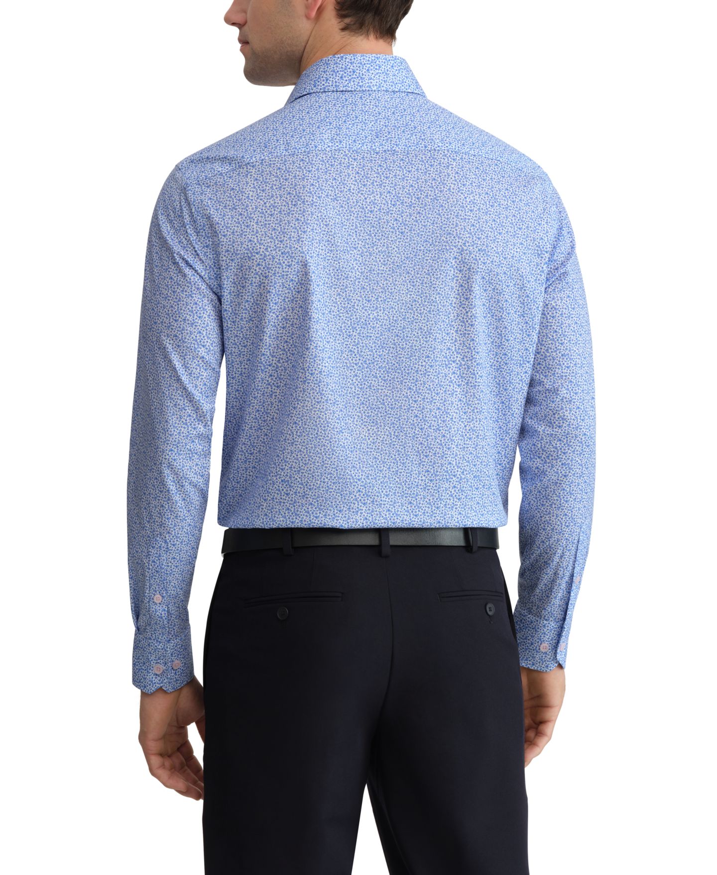 Мужская рубашка Ted Baker Premium Non-Iron Slim-Fit Dress Shirt, цвет: Синий — фото 4