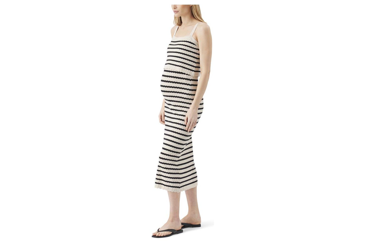 Maternity Ripe Pointelle Knit Nursing Dress