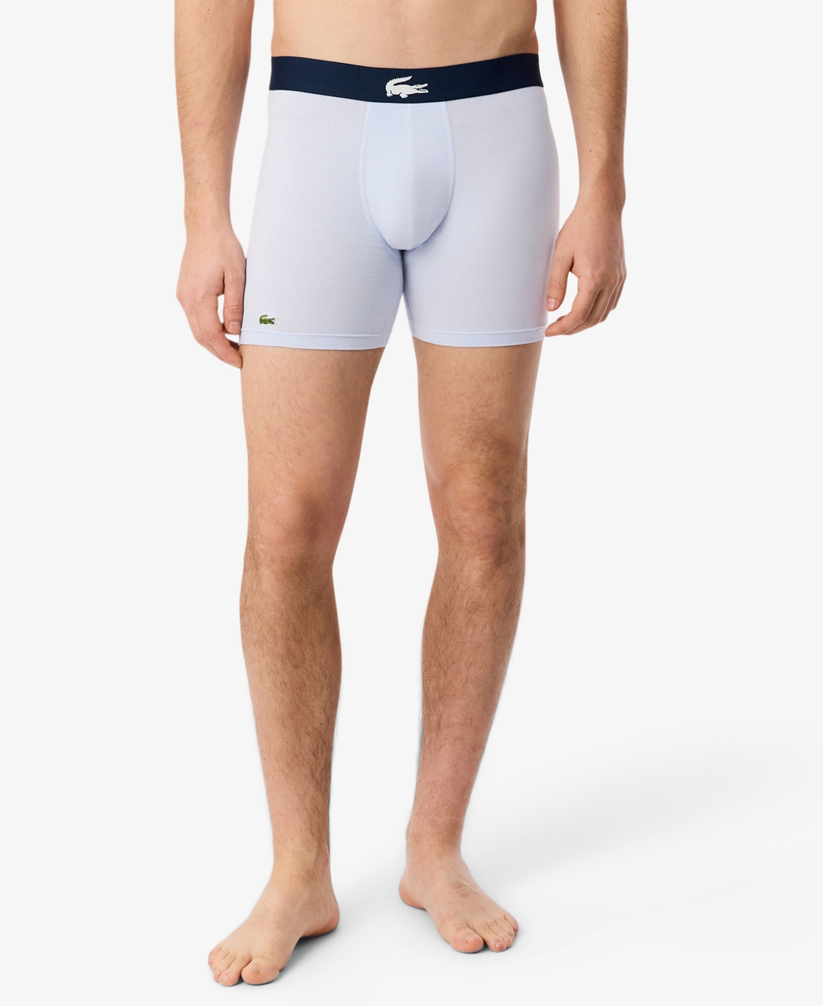 Lacoste Men's 3-Pack Regular Fit Big Croc Logo Boxer Briefs