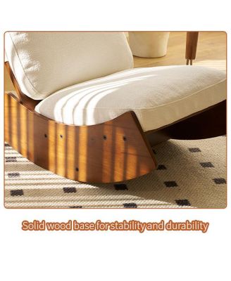 Corduroy Retro Striped Glider Rocking Chair Solid Wood Frame Accent Reading Chair for Bedroom Living Room Nursery