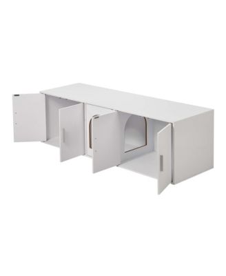 Modern Hidden Cat Litter Box - 58"  Wooden Enclosure Furniture