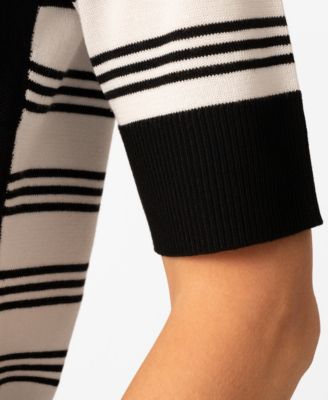 Women's Contrast Stripe Boat Neck Sweater