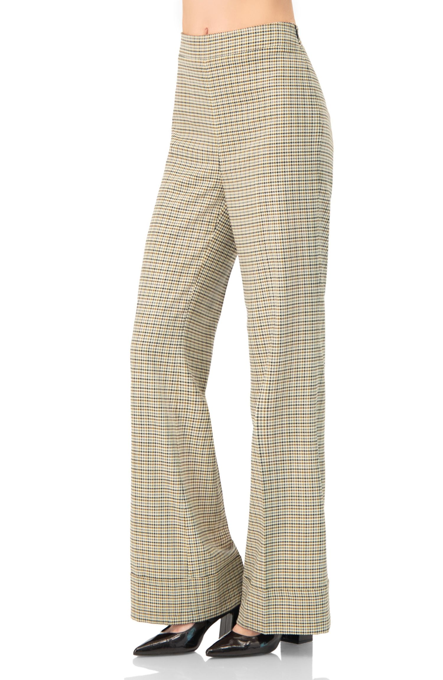 Women's High-Waisted Semi-Flare Trousers