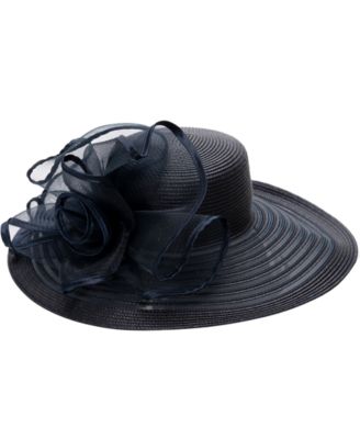 Sheer Wide Brim Rosette Hat