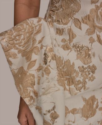 Women's One Shoulder Side Ruffle Gown