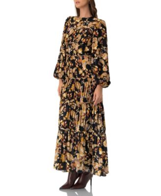 Women's Puff Sleeve Maxi Dress
