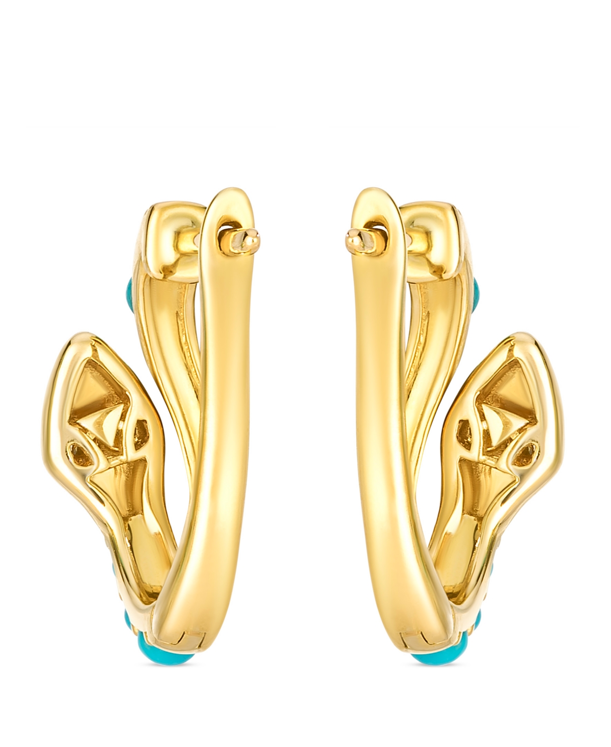 Le Vian Turquoise (1-1/50 ct. t.w.) & Nude Diamond (2/25 ct. t.w.) Hoop Earrings in 14k Honey Gold