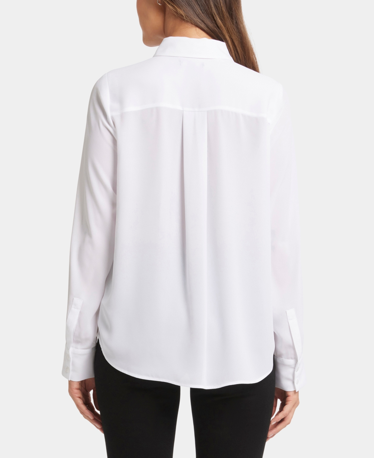 Nydj Women's Tuxedo Long Sleeve Collared Top
