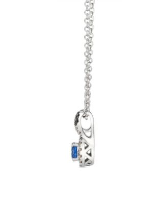 Ceylon Sapphire (0.32 ct. t.w.), Nude Diamond (0.14 ct. t.w.) & Chocolate Diamond (0.02 ct. t.w.) Pendant Necklace in 14k Vanilla Gold
