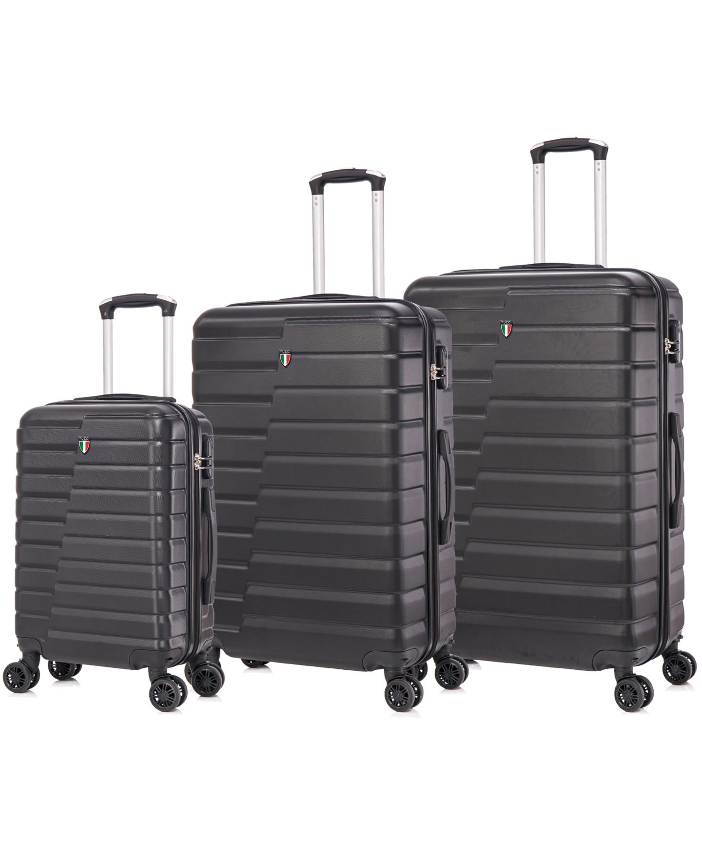Чемоданы Tucci Italy Marvello 3-Pc. Hardside Luggage Set, цвет: Чёрный — фото 1