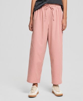 Women's Striped Drawstring Pull-On Pants