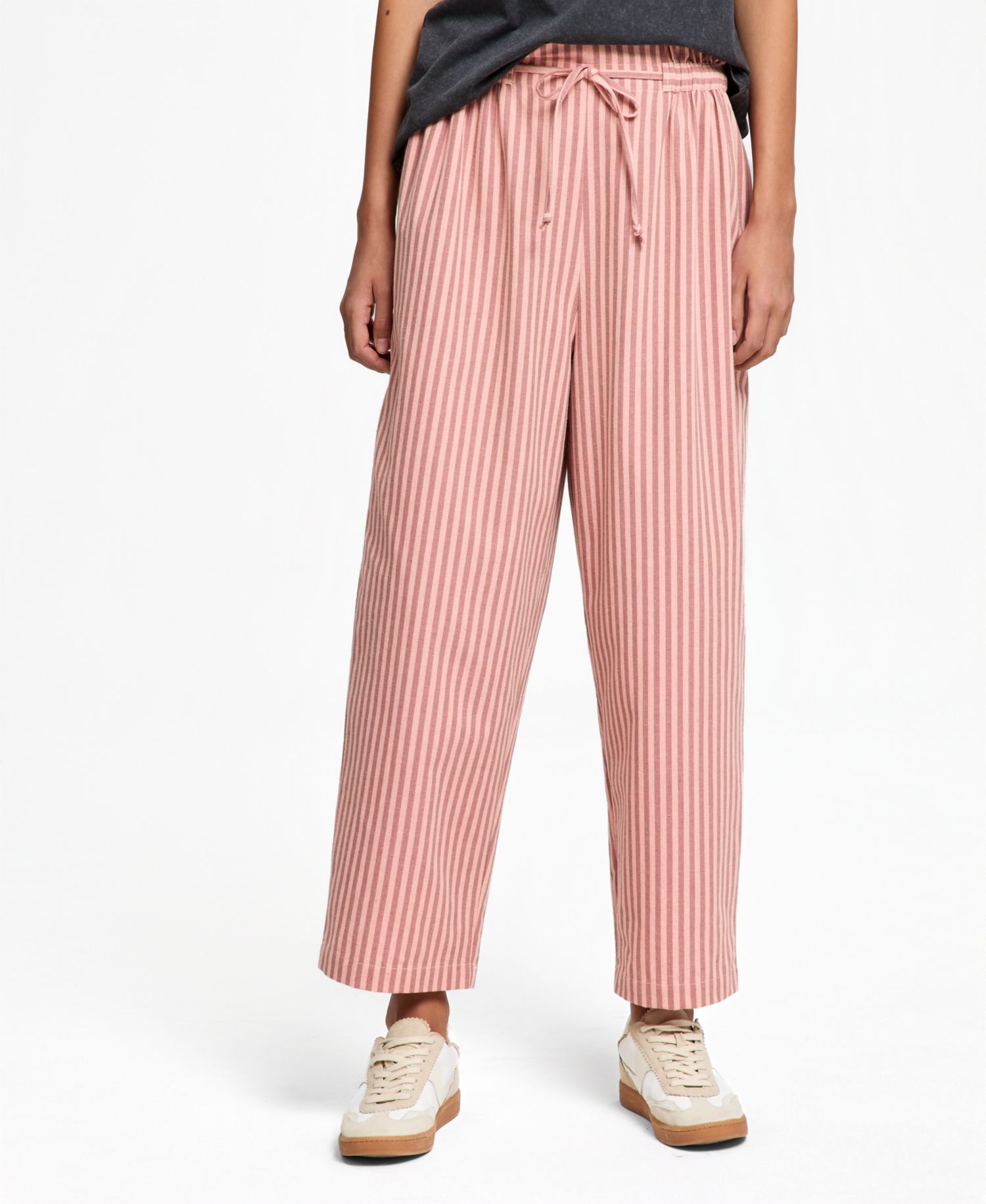 Women's Striped Drawstring Pull-On Pants