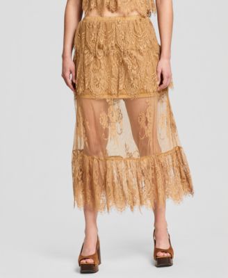 Women's Lace Tiered Maxi Skirt