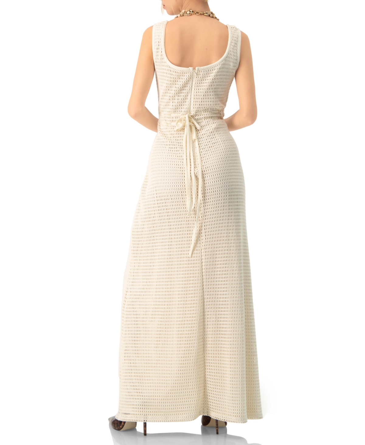 Ivonne Women's Knitted Maxi Dress with Waist Knots