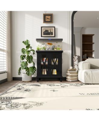 20 Gallon Aquarium Stand with Power Outlets & Cabinet,Farmhouse Tank Stand