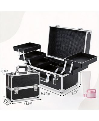 6-Tier  Makeup Organizer with Lockable Travel Case