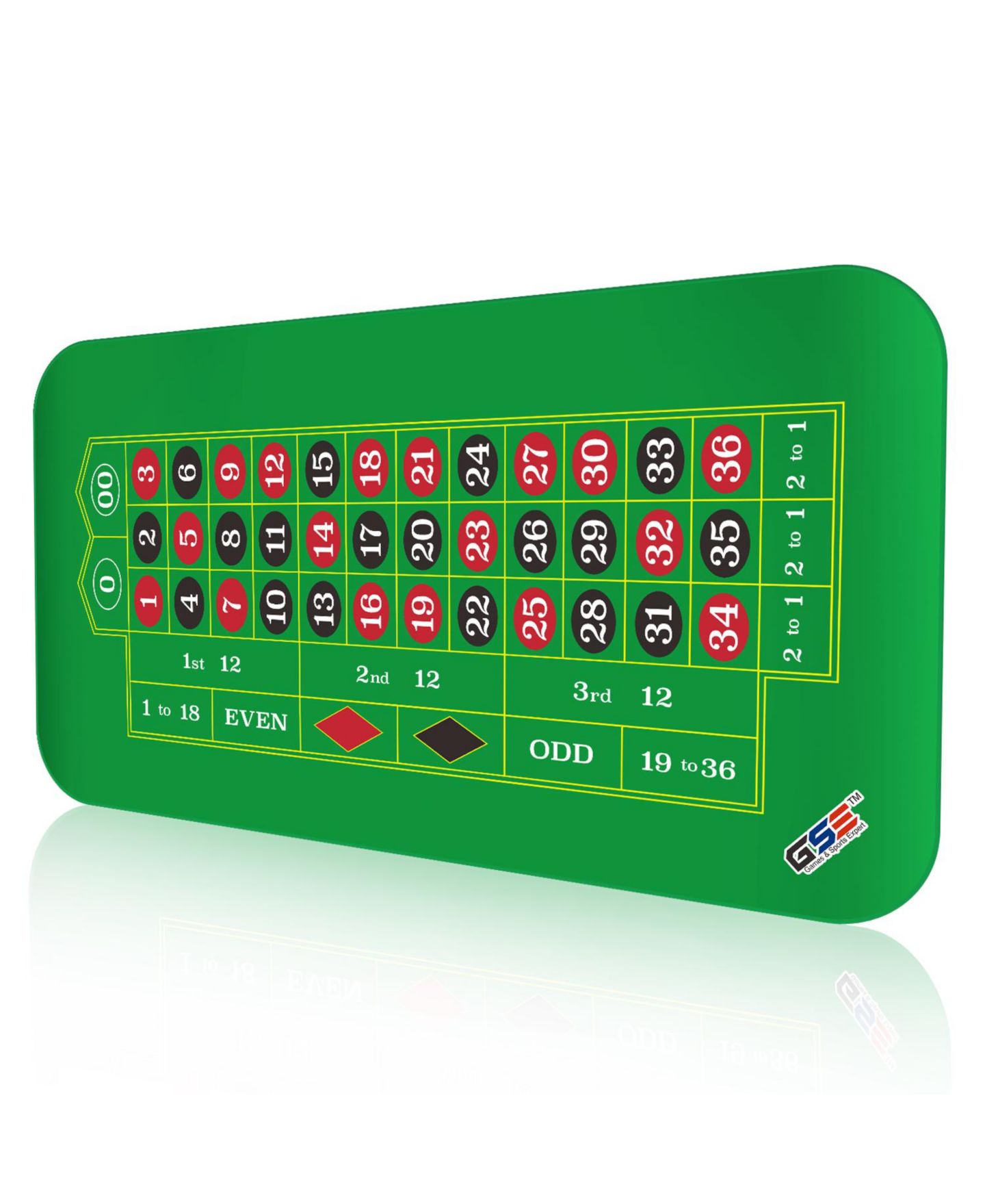 Детская игрушка GSE Games & Sports Expert Casino Roulette Tabletop Layout Mat, 70" x 35", Ages 3+ — фото 1