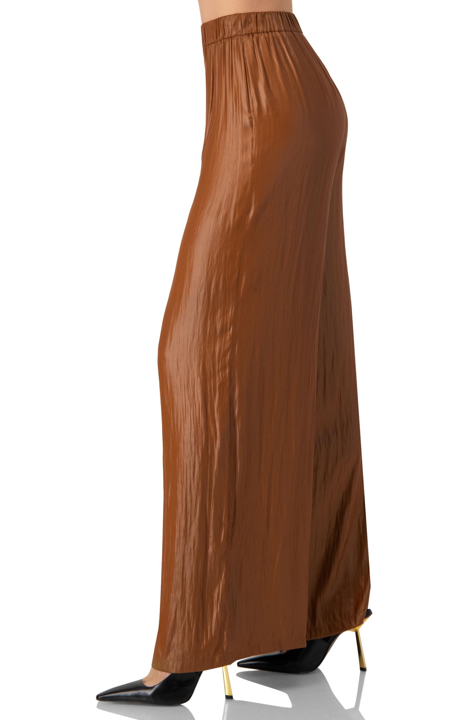 Women's Satin Wide-Leg Trousers