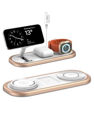 Foldable Wireless Charger with Charging Port - Magnetic 3-in-1 Charging Station, Watch and Earphone for Desktop