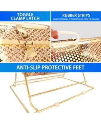 Raffle Drum,X-Large Brass Raffle Ticket Spinning Cage, Holds 15,000 Tickets or 500 Ping Pong Balls