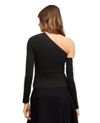 Women's Asymmetric Neck Long-Sleeve Top