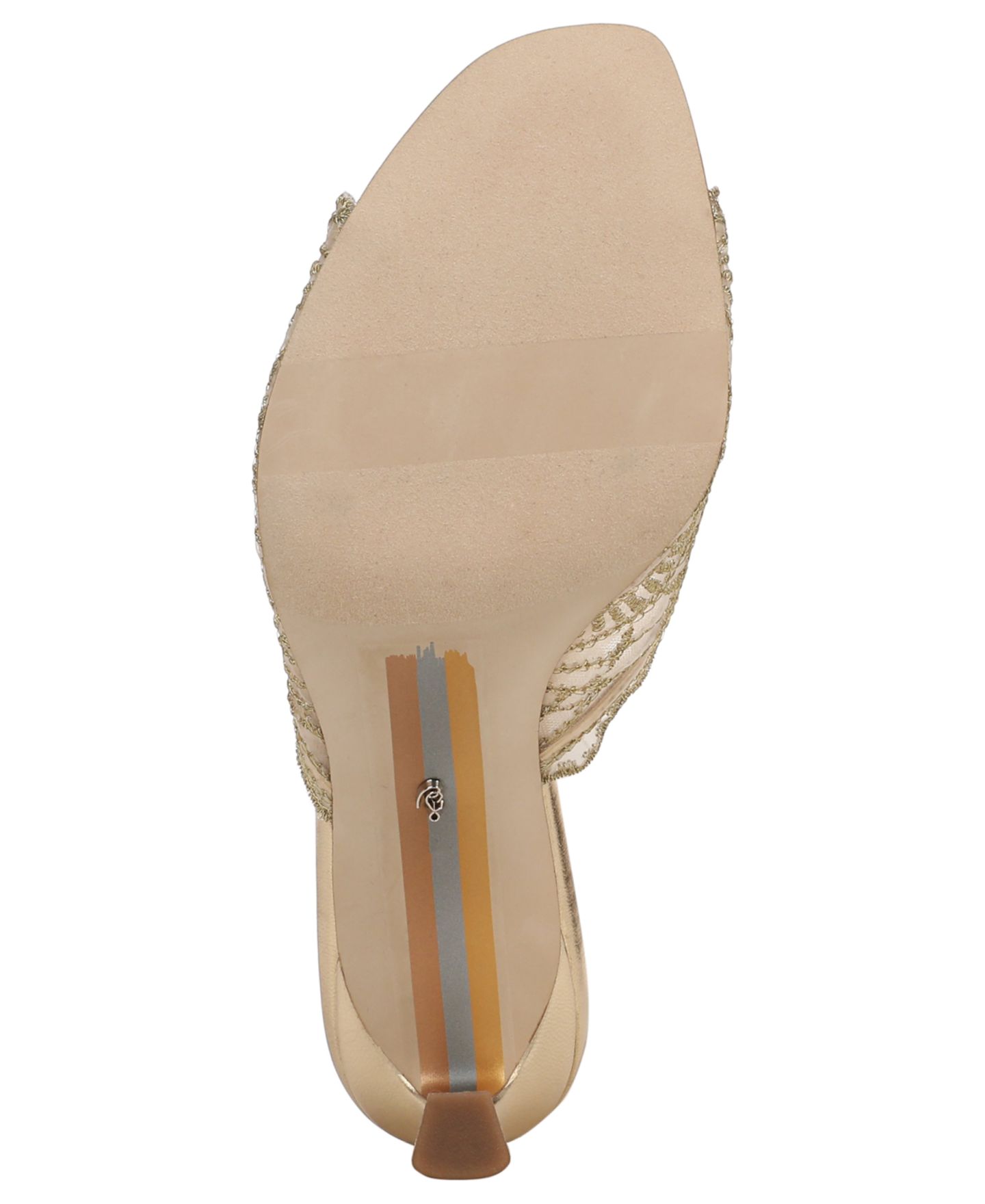 Женские сандалии Sam Edelman Iva Slide Dress Sandals, цвет: Янтарный золотой сетчатый — фото 5