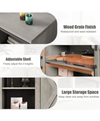 Farmhouse TV Stand, Entertainment Center for 65 Inch TV Media Console Table, Barn Door TV Stand with Storage