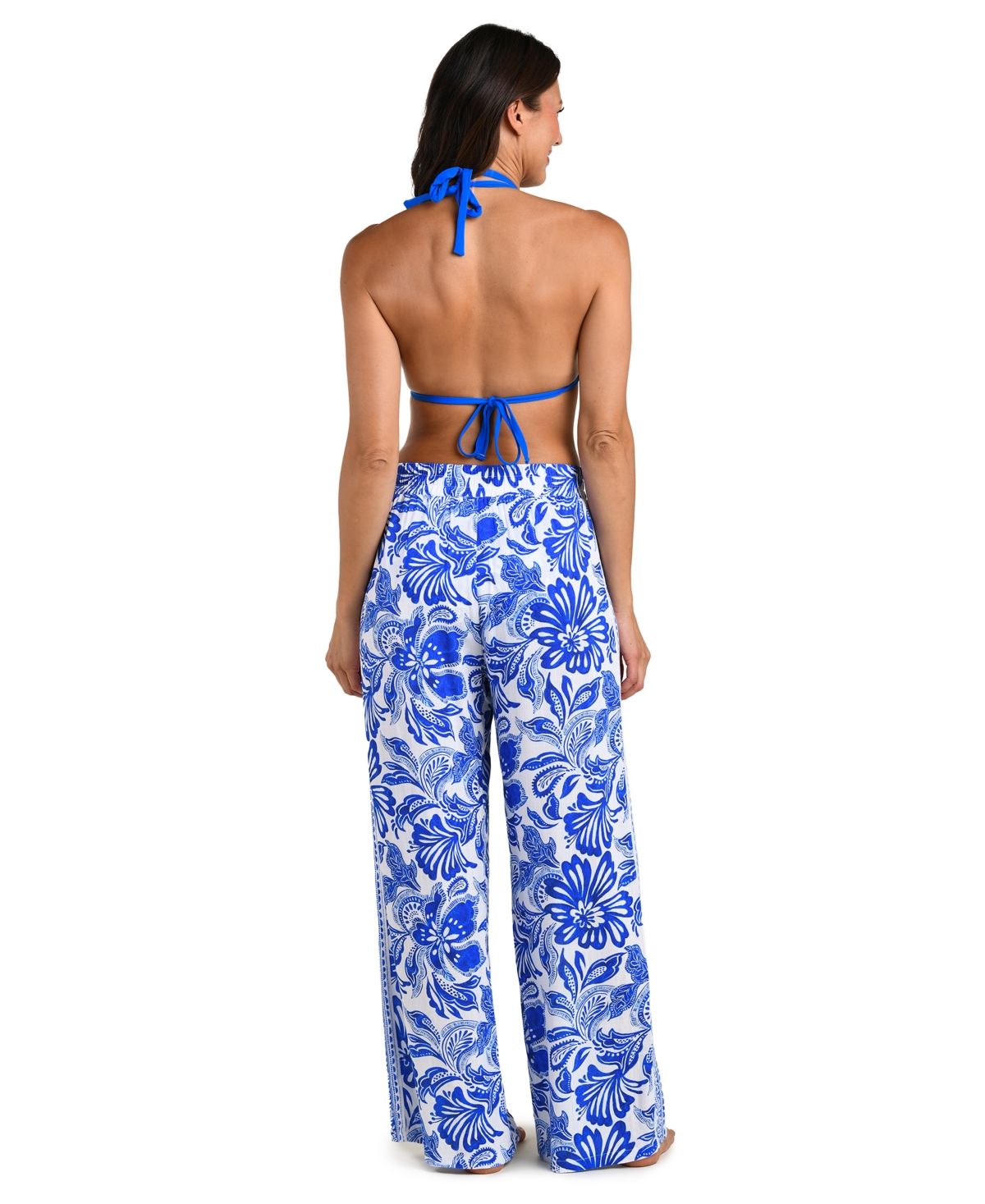 La Blanca Women's Botanical Brocade Wide Leg Cover-Up Swim Pants