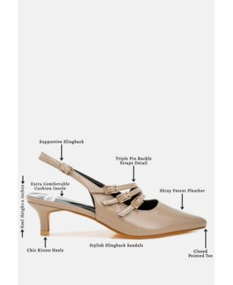 Womens Kanebei Triple Strap Slingback Sandals