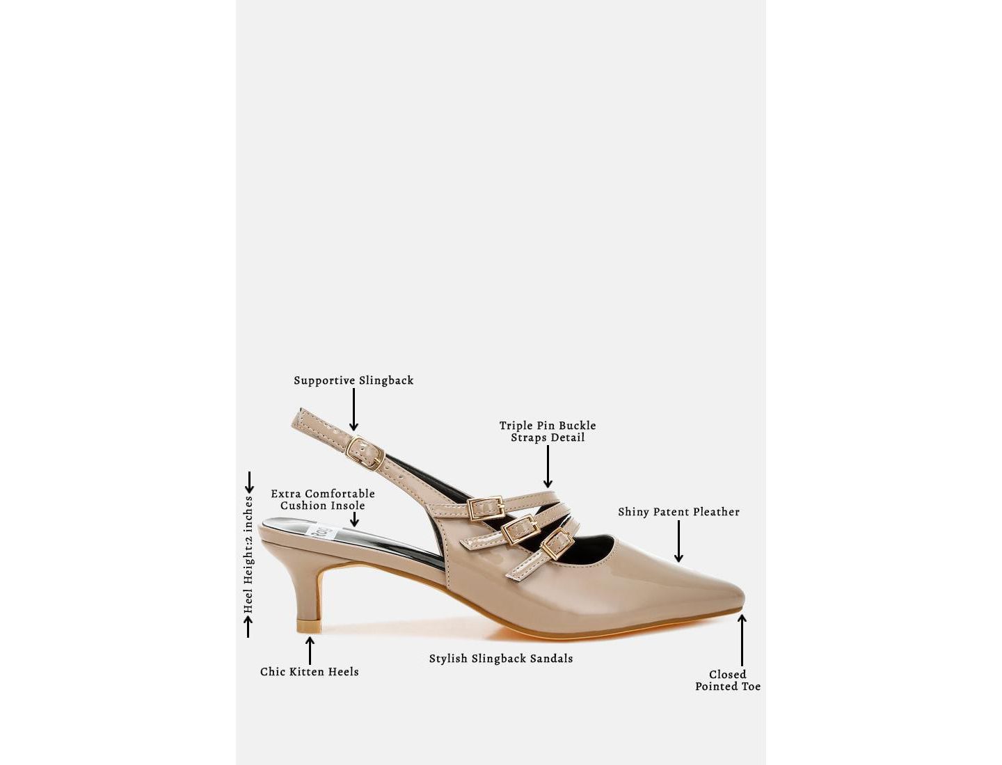 Женские сандалии Rag & Co Kanebei Triple Strap Slingback, цвет: Бежевый / Хаки — фото 8