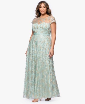 Plus Size Embellished 3D Flower Ball Gown