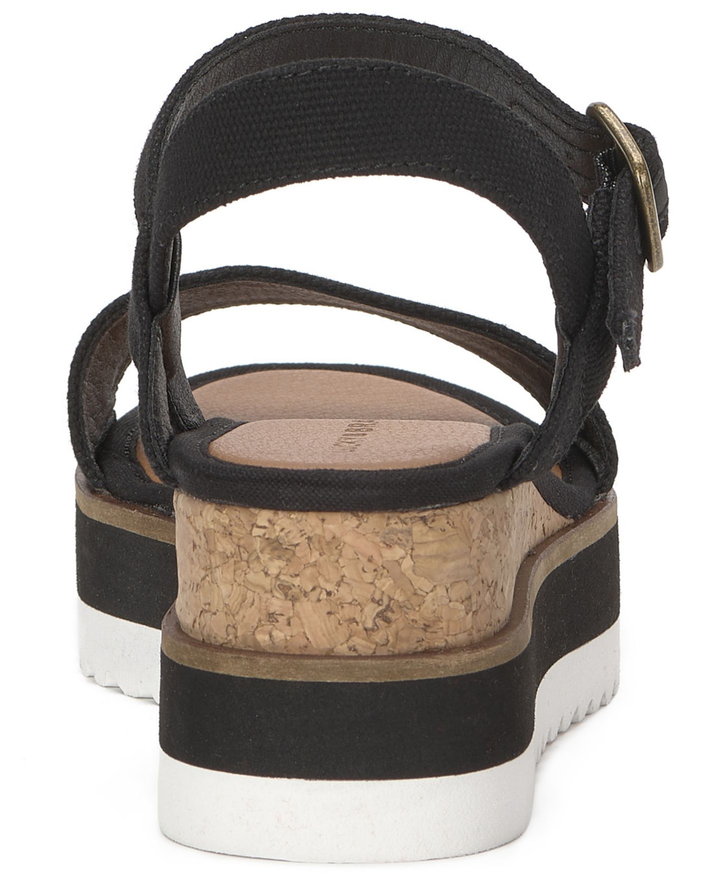 Женские сандалии Lucky Brand Temay Platform Wedge, цвет: Чёрный льняной — фото 3