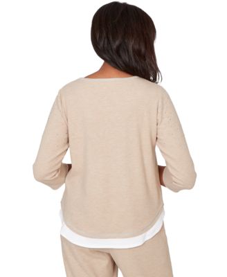 Petite Embellished Crewneck Top